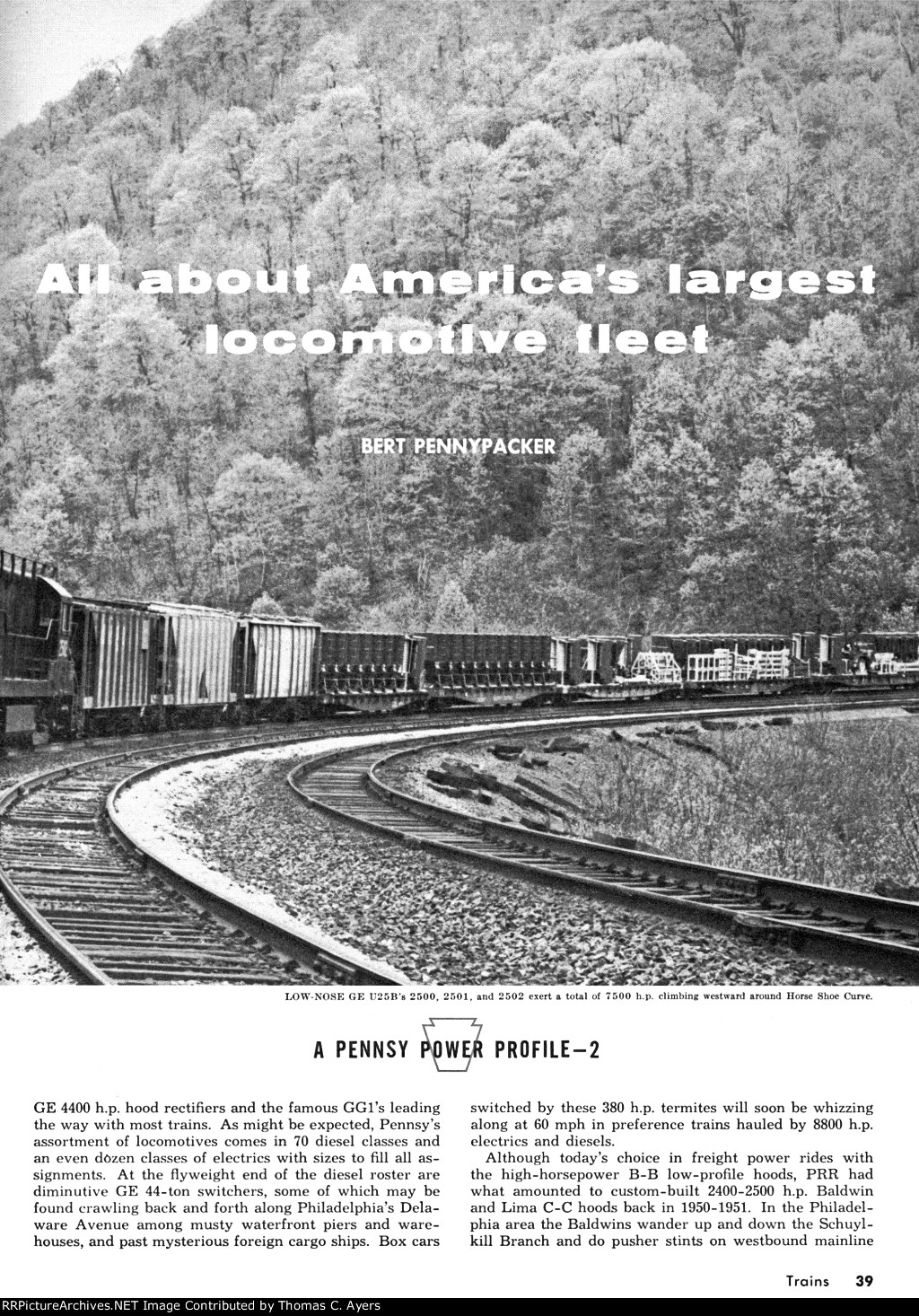 "Largest Locomotive Fleet," Page 39, 1964